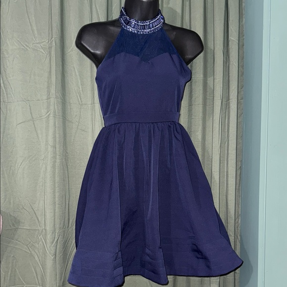Rare Editions Other - Rare Editions Navy Blue Halter Mini Dress